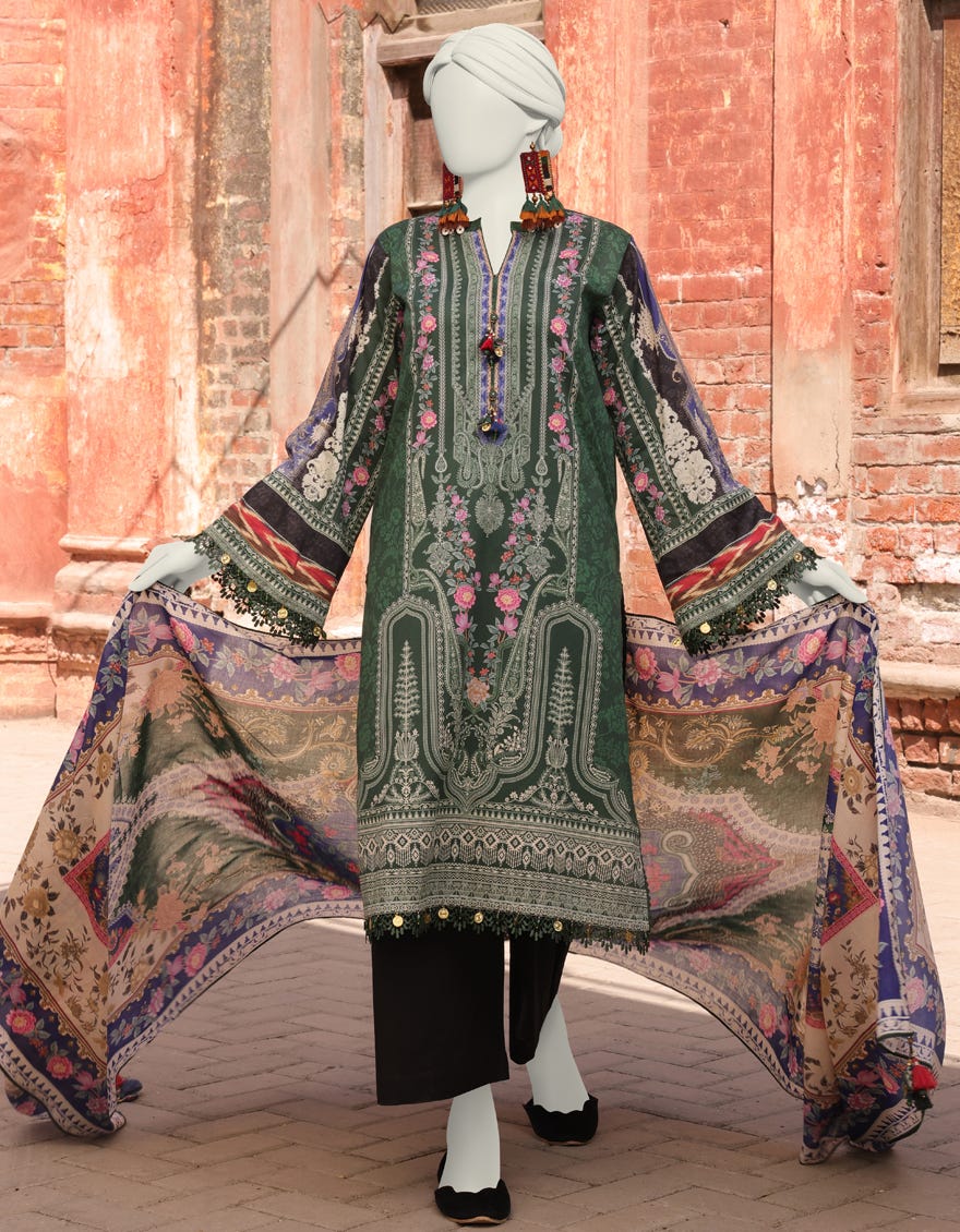 Multicolor Lawn Unstitched 2 Piece Dress | Jlawn-S-Jds-24-1116