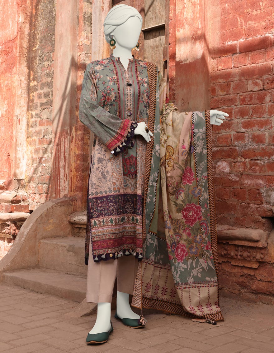 Multicolor Lawn Unstitched 2 Piece Dress | Jlawn-S-Jds-24-1118