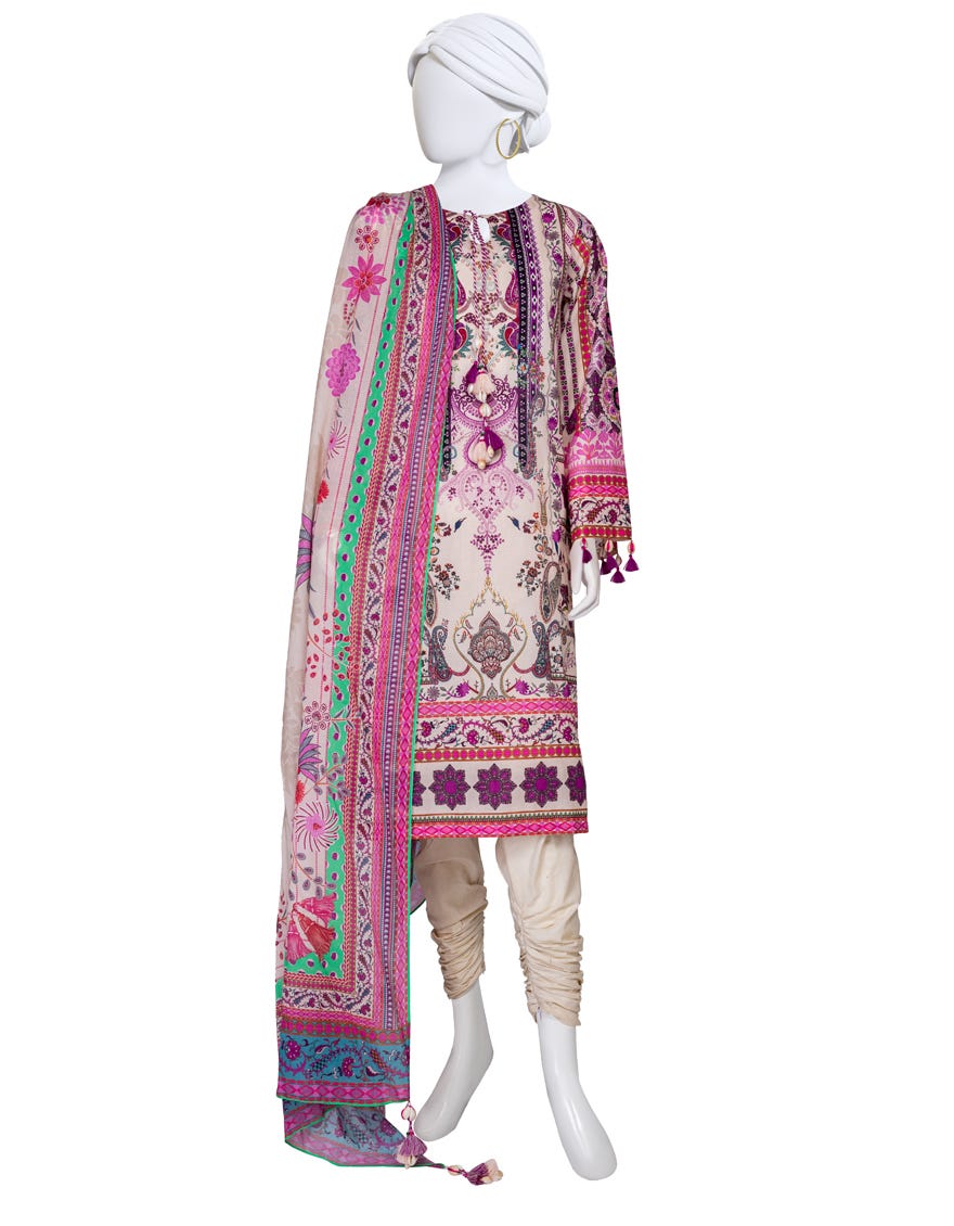 Multicolor Lawn Unstitched 2 Piece Dress | Jlawn-S-Jds-24-1119