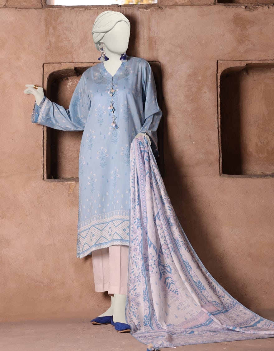 Blue Lawn Unstitched 2 Piece Dress | Jlawn-S-Jds-24-1122