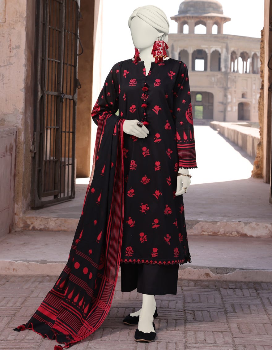 Red Lawn Unstitched 2 Piece Dress | Jlawn-S-Jds-24-1124