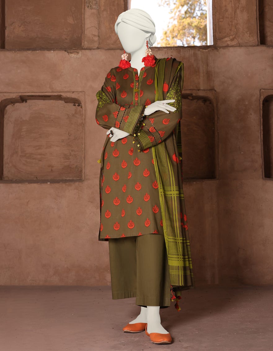 Green Lawn Unstitched 2 Piece Dress | Jlawn-S-Jds-24-1127