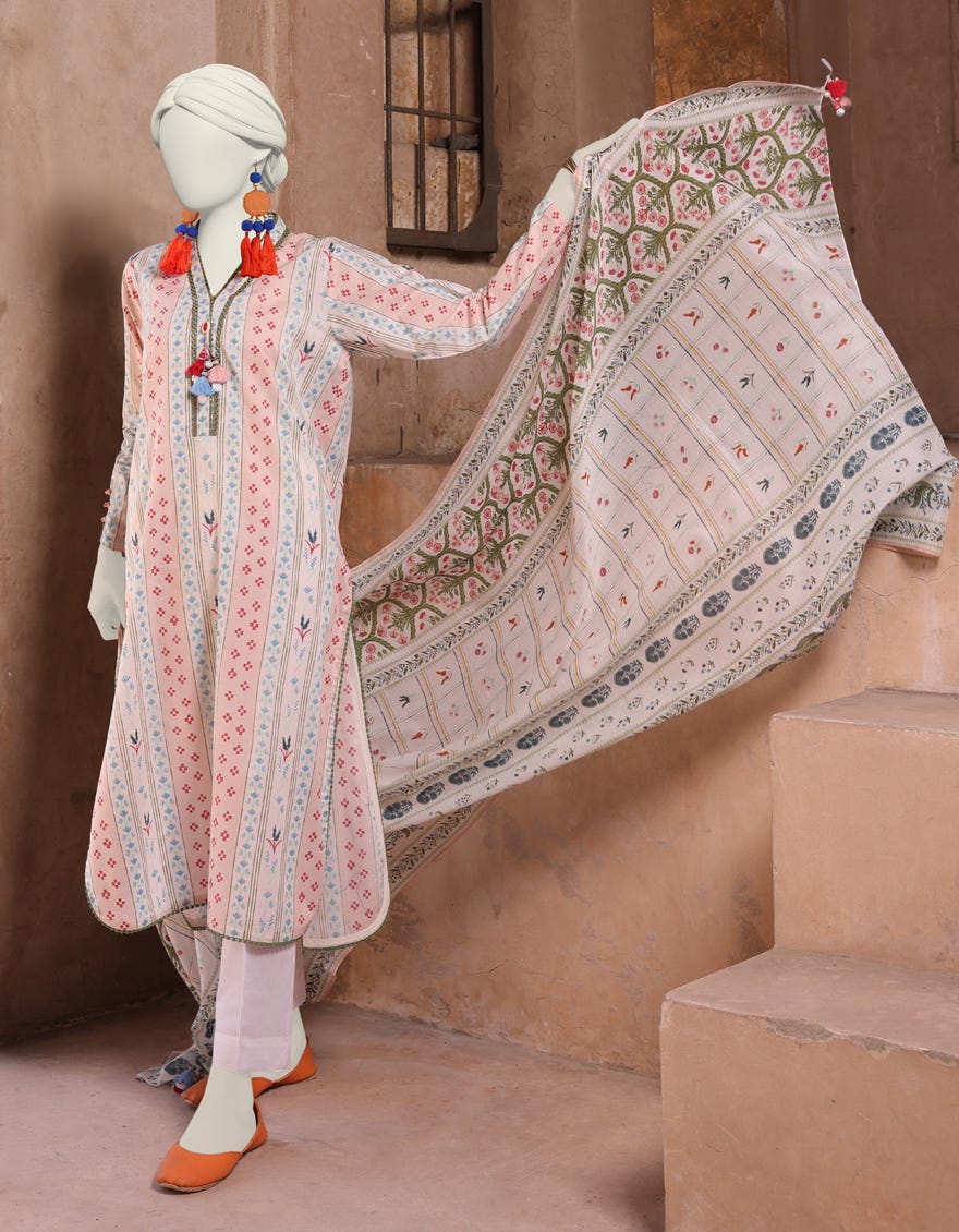 Multicolor Lawn Unstitched 2 Piece Dress | Jlawn-S-Jds-24-1135