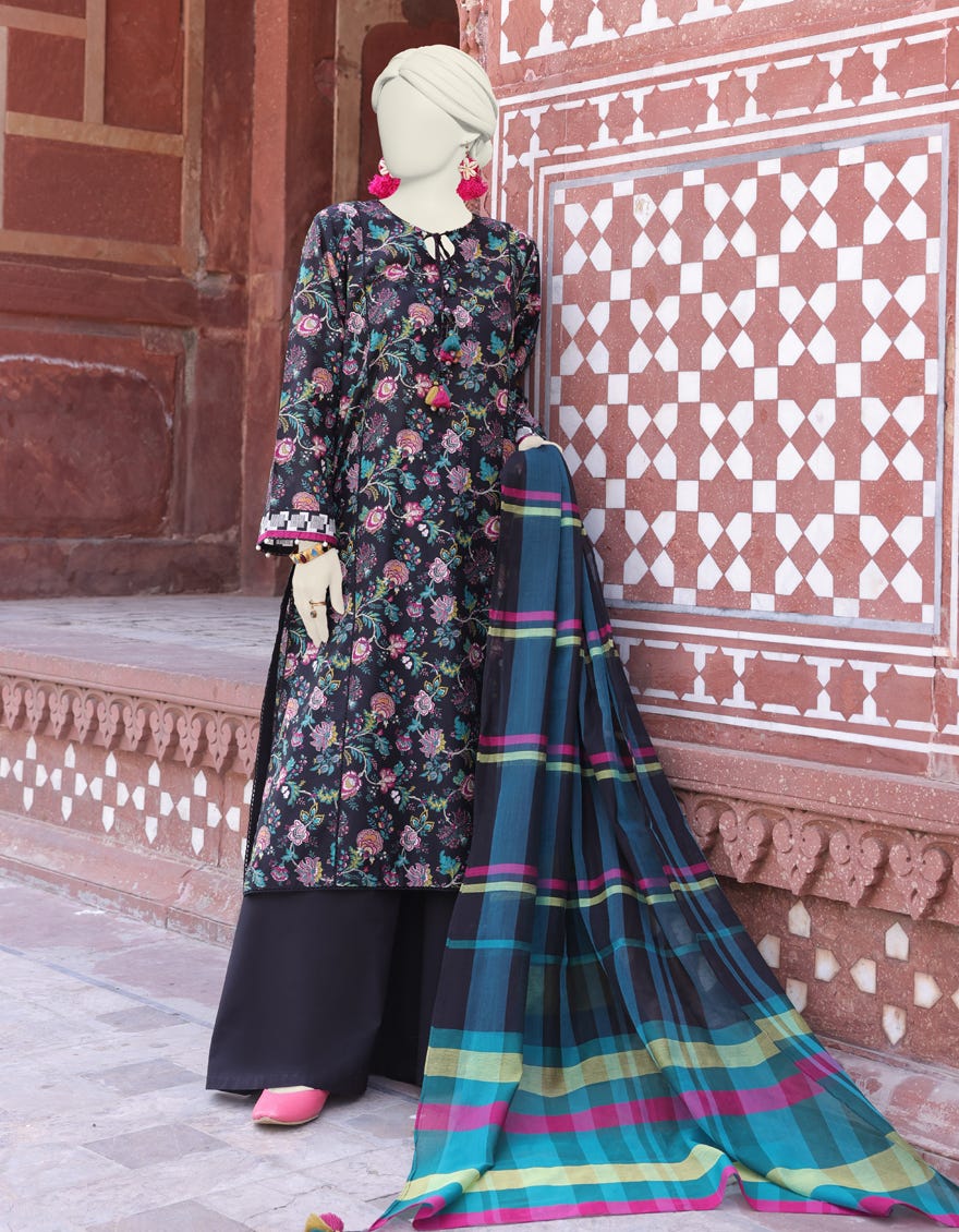 Black Lawn Unstitched 2 Piece Dress | Jlawn-S-Jds-24-1139