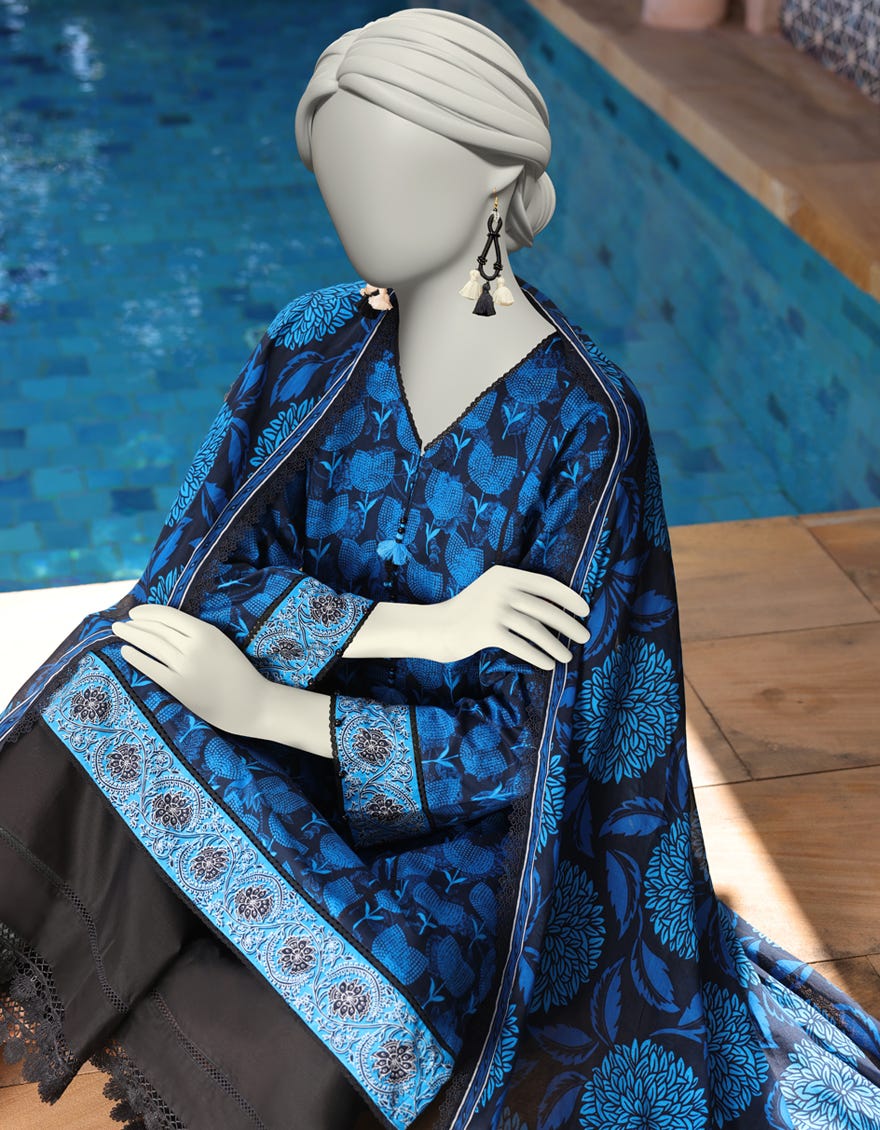 MULTICOLOR LAWN PRINTED UNSTITCHED 2PC | JLAWN-S-JDS-25-1013