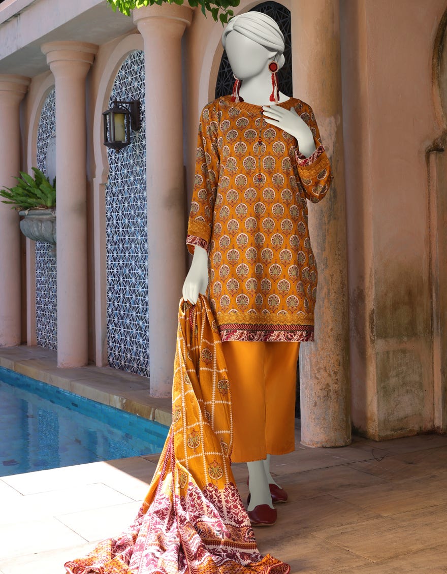 MULTICOLOR LAWN PRINTED UNSTITCHED 2PC | JLAWN-S-JDS-25-1015