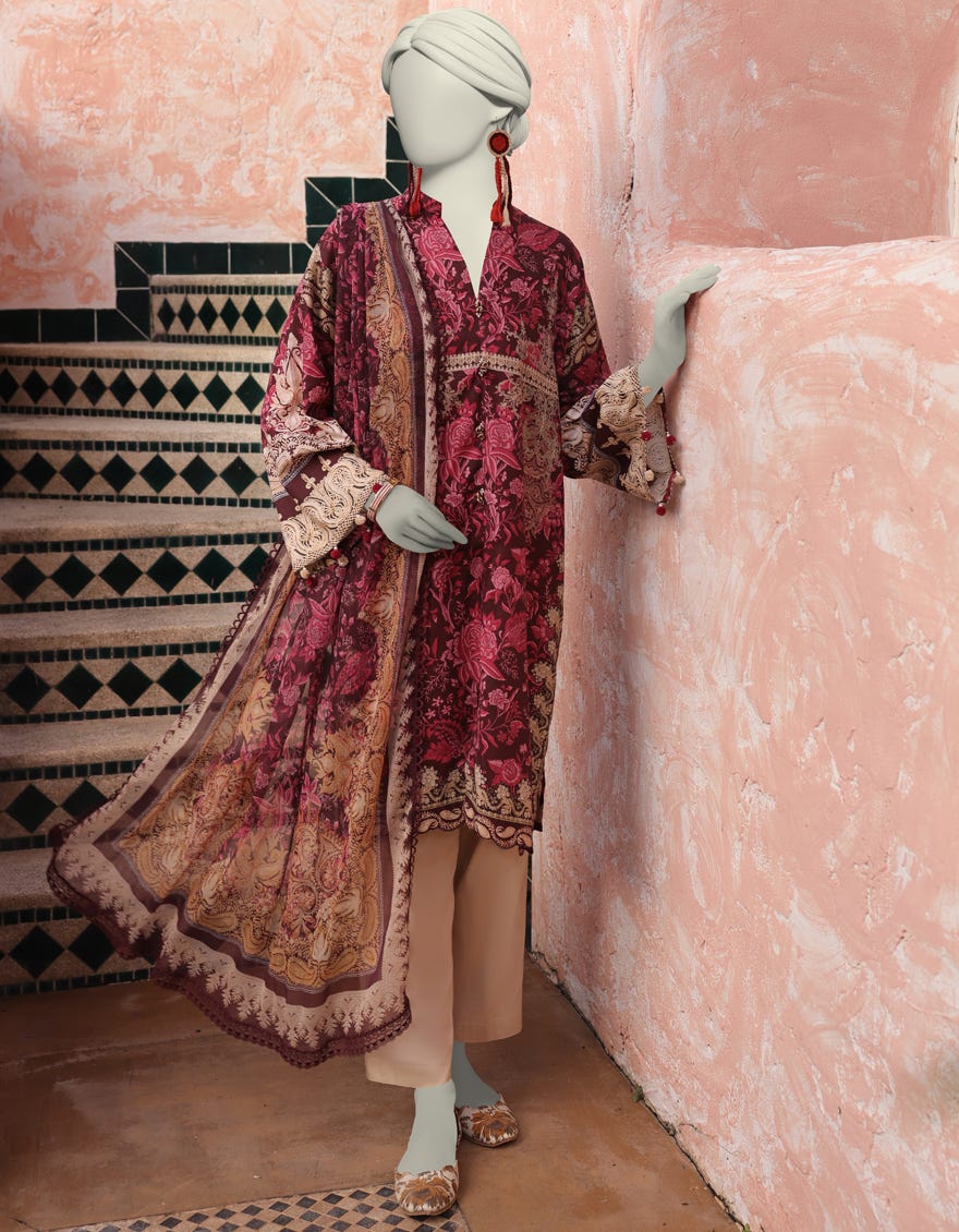 MULTICOLOR LAWN DIGITAL PRINTED UNSTITCHED 2PC | JLAWN-S-JDS-25-1021