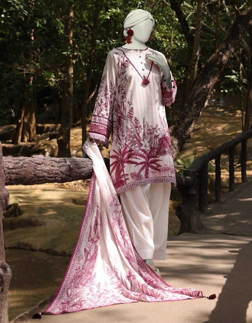 MULTICOLOR LAWN EMBROIDERED UNSTITCHED 2PC | JLAWN-S-JDS-25-1059