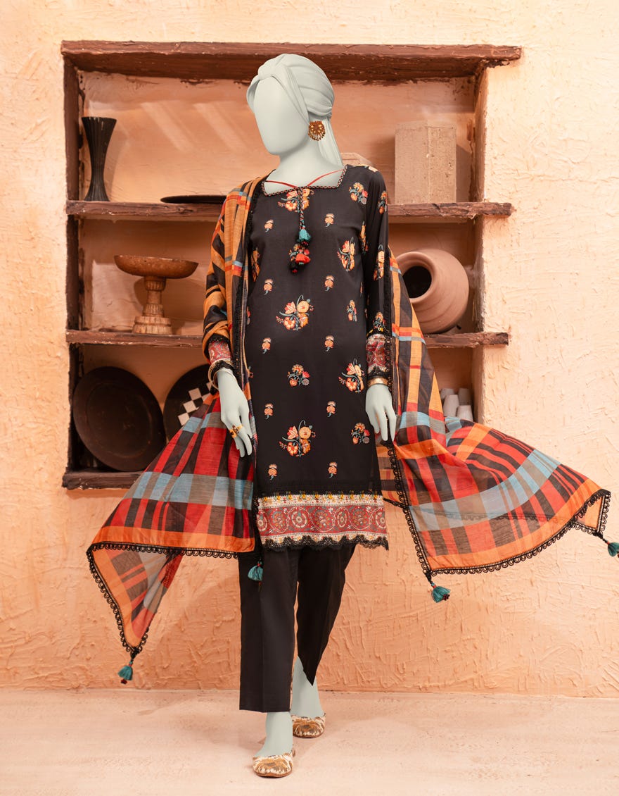 MULTICOLOR LAWN PRINTED UNSTITCHED 2PC
