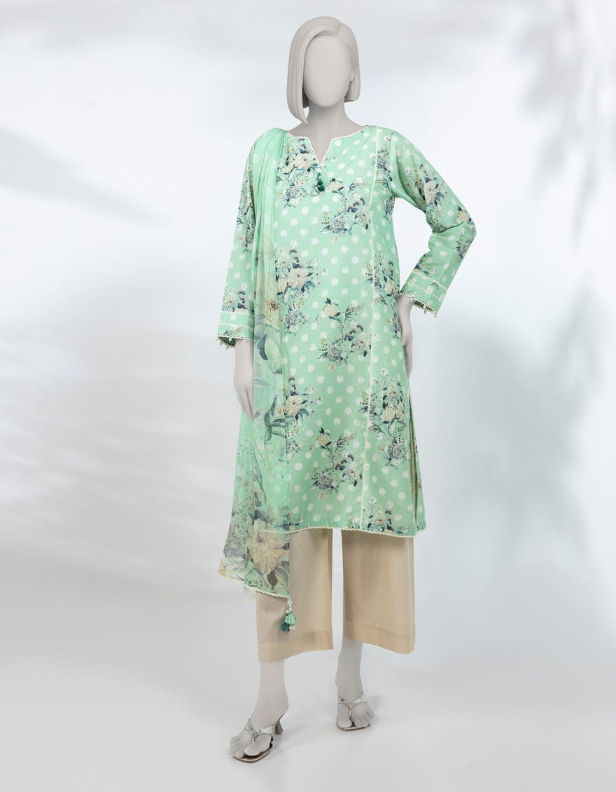 MULTICOLOR CHIFFON PRINTED UNSTITCHED 2PC