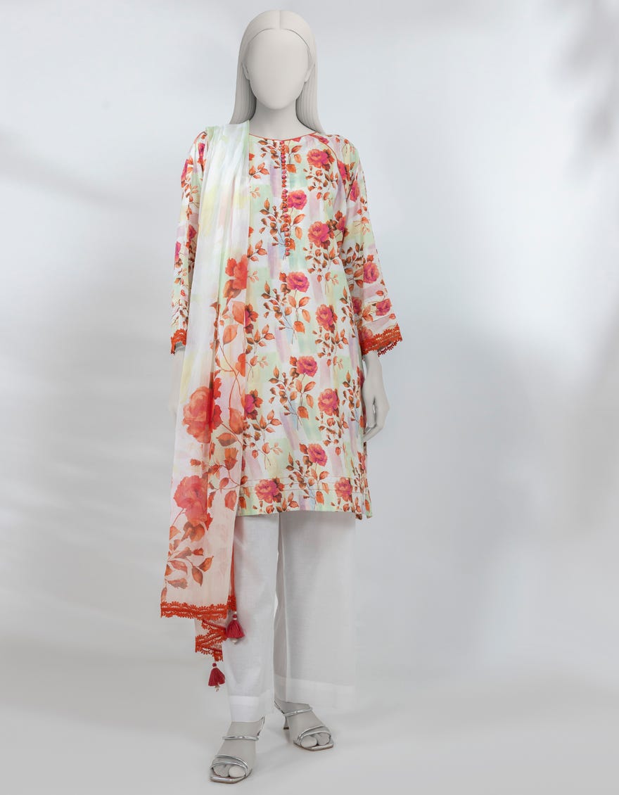 MULTICOLOR CHIFFON PRINTED UNSTITCHED 2PC