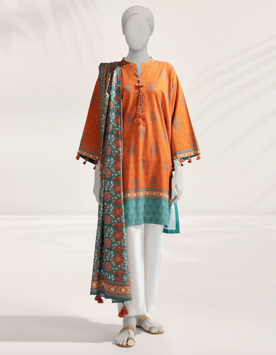 MULTICOLOR DIGITAL PRINTED CAMBRIC UNSTITCHED 2PC