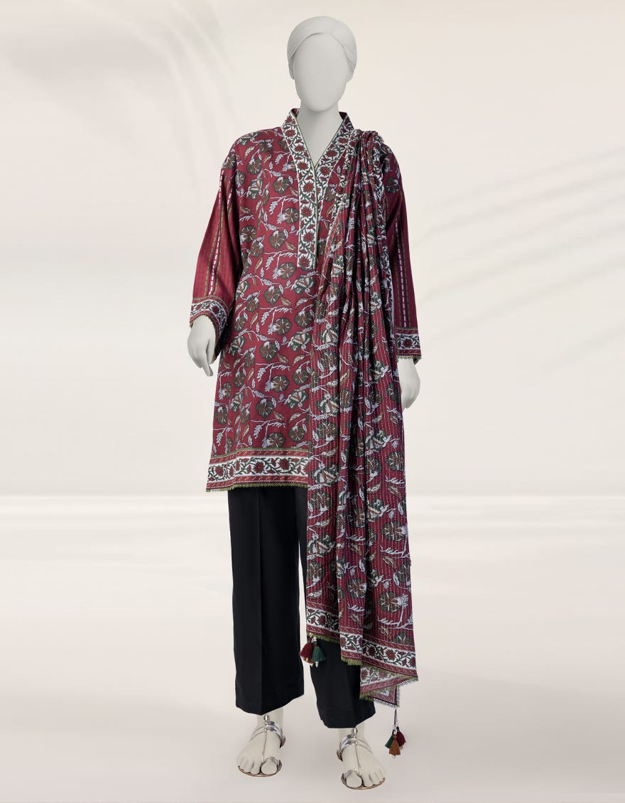 MULTICOLOR DIGITAL PRINTED CAMBRIC UNSTITCHED 2PC