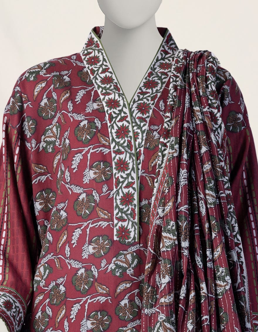 MULTICOLOR DIGITAL PRINTED CAMBRIC UNSTITCHED 2PC