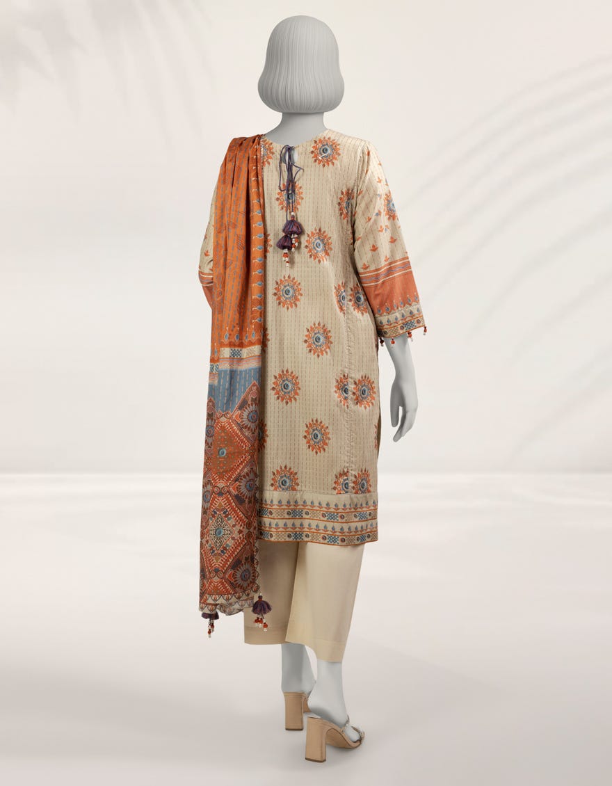 MULTICOLOR EMBROIDERED CAMBRIC UNSTITCHED 2PC