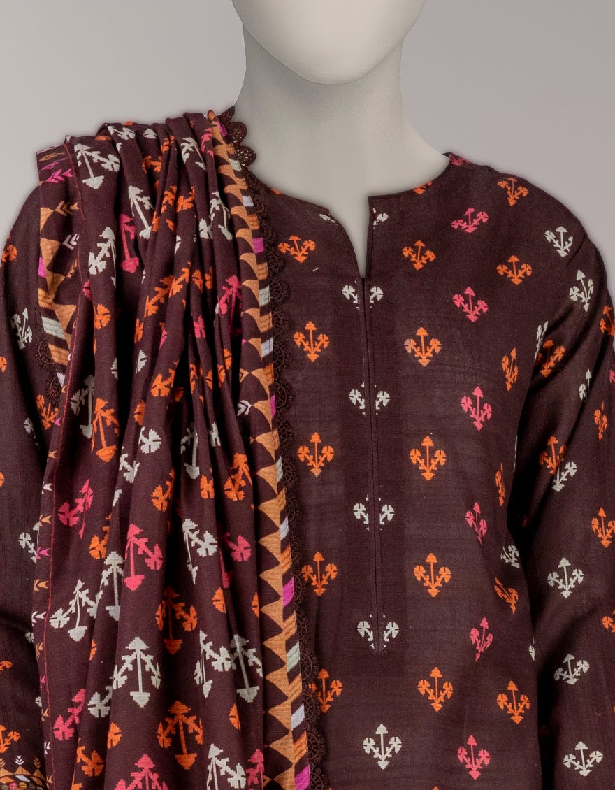 MULTICOLOR KHADDAR DIGITAL PRINTED UNSTITCHED 2PC