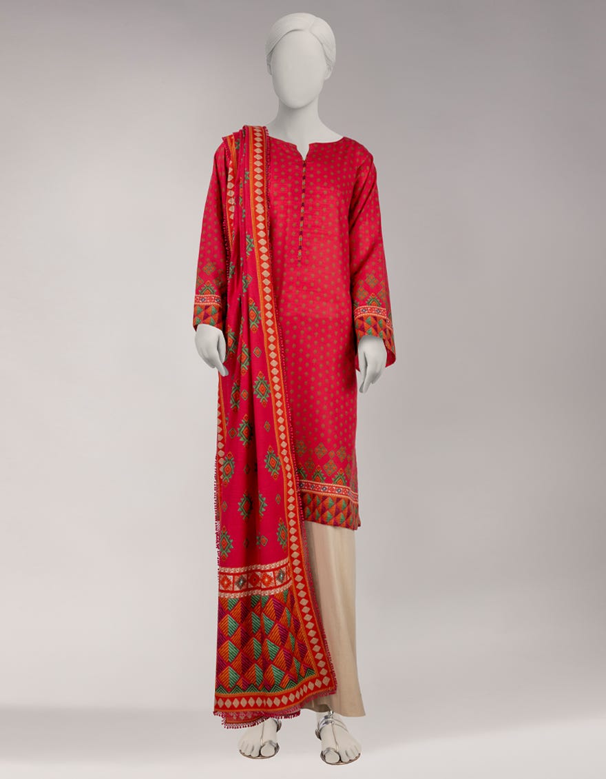 MULTICOLOR KHADDAR DIGITAL PRINTED UNSTITCHED 2PC