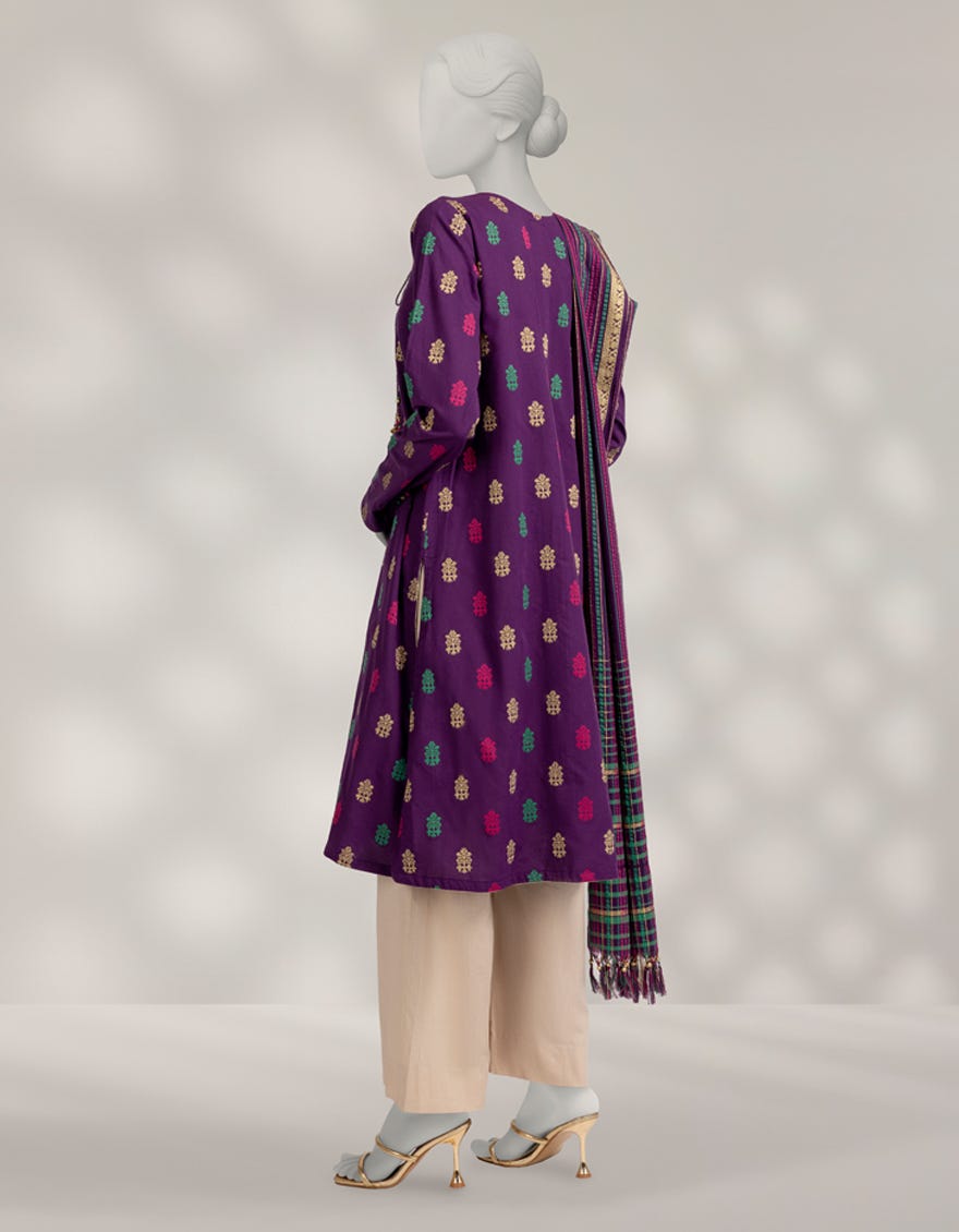 PURPLE JACQUARD DYED 2PC UNSTITCHED