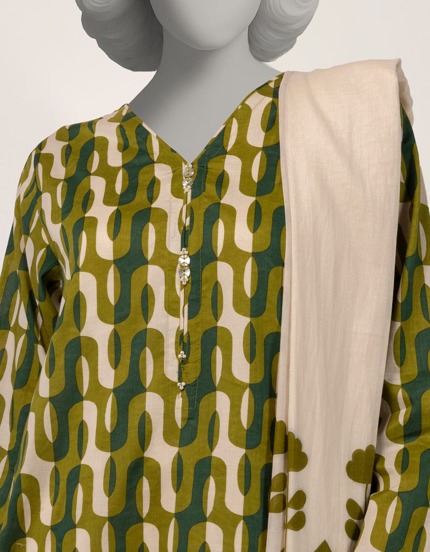 GREEN LAWN PRINTED 2PC STITCHED