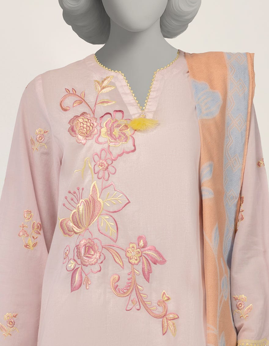 PINK LAWN EMBROIDERED 2PC STITCHED