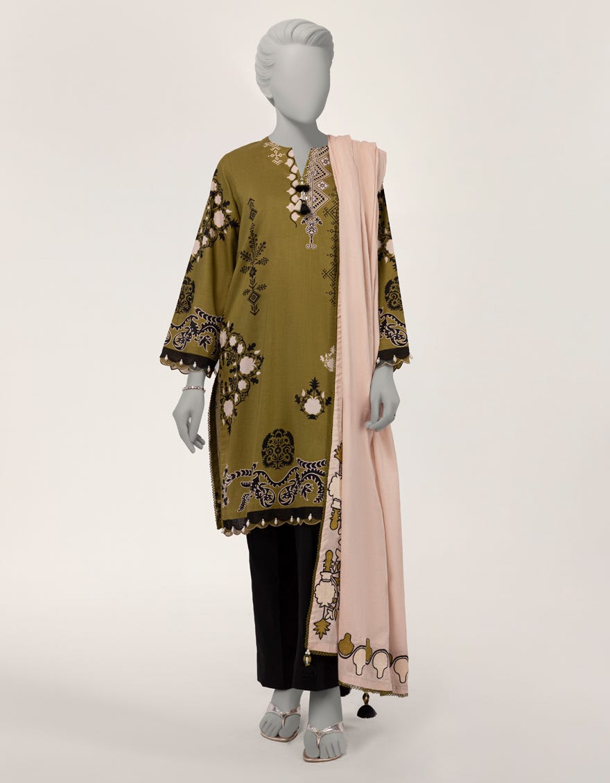GREEN LAWN EMBROIDERED 2PC STITCHED