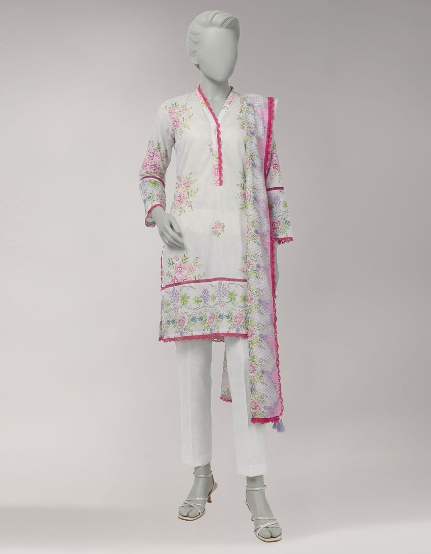 MULTICOLOR LAWN PRINTED UNSTITCHED 2PC
