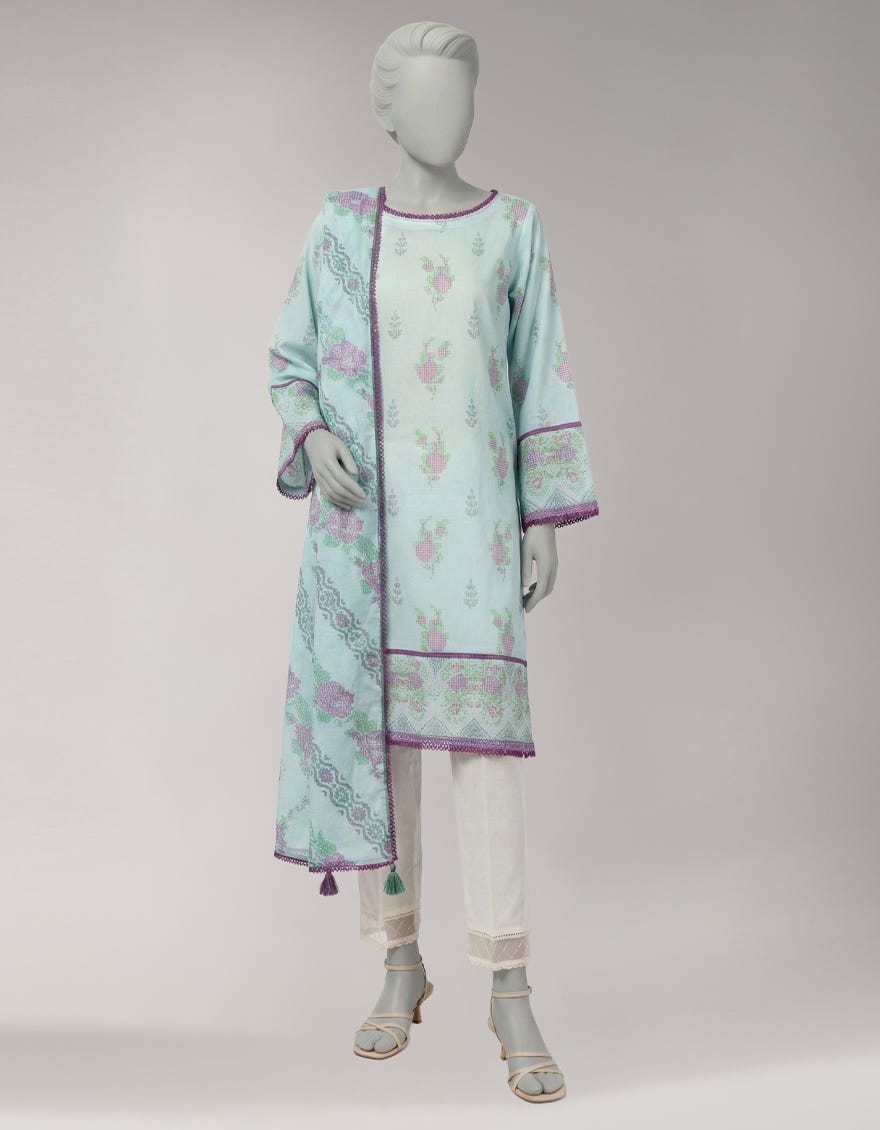 MULTICOLOR LAWN PRINTED UNSTITCHED 2PC
