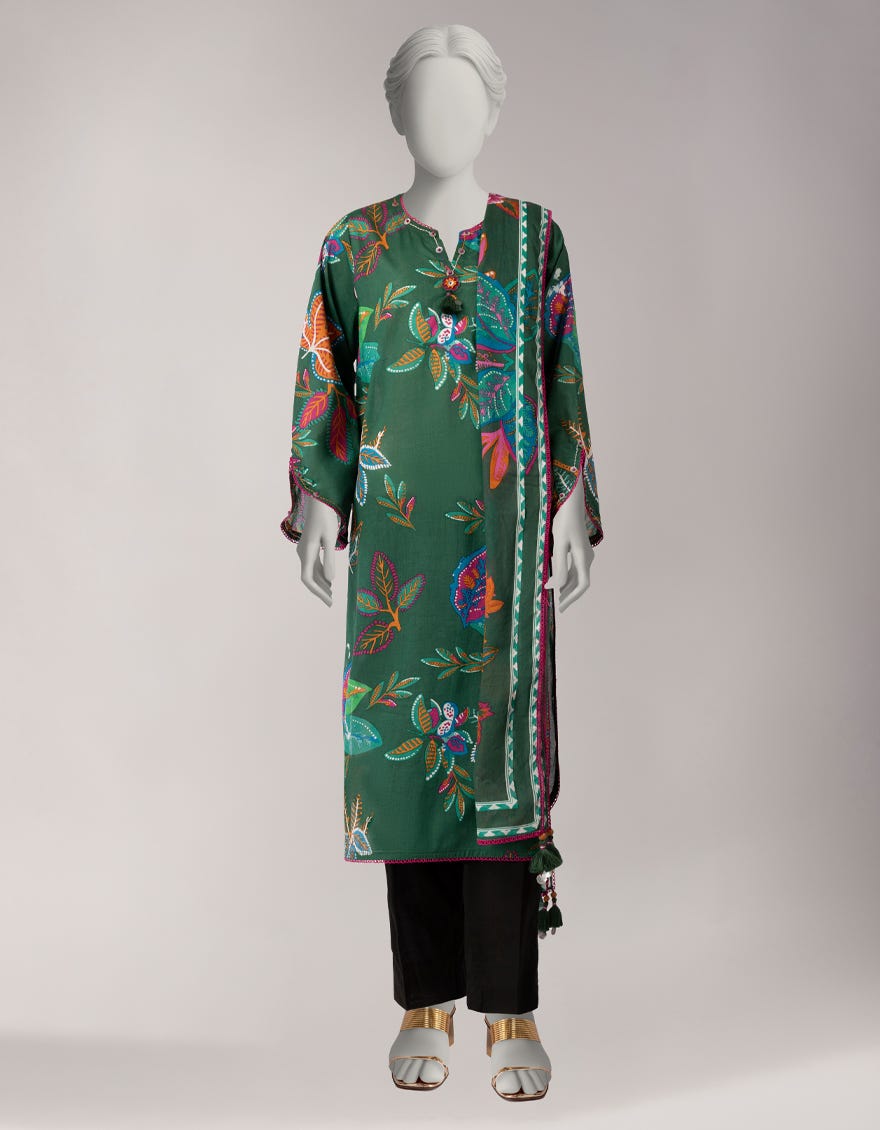 MULTICOLOR LAWN PRINTED UNSTITCHED 2PC