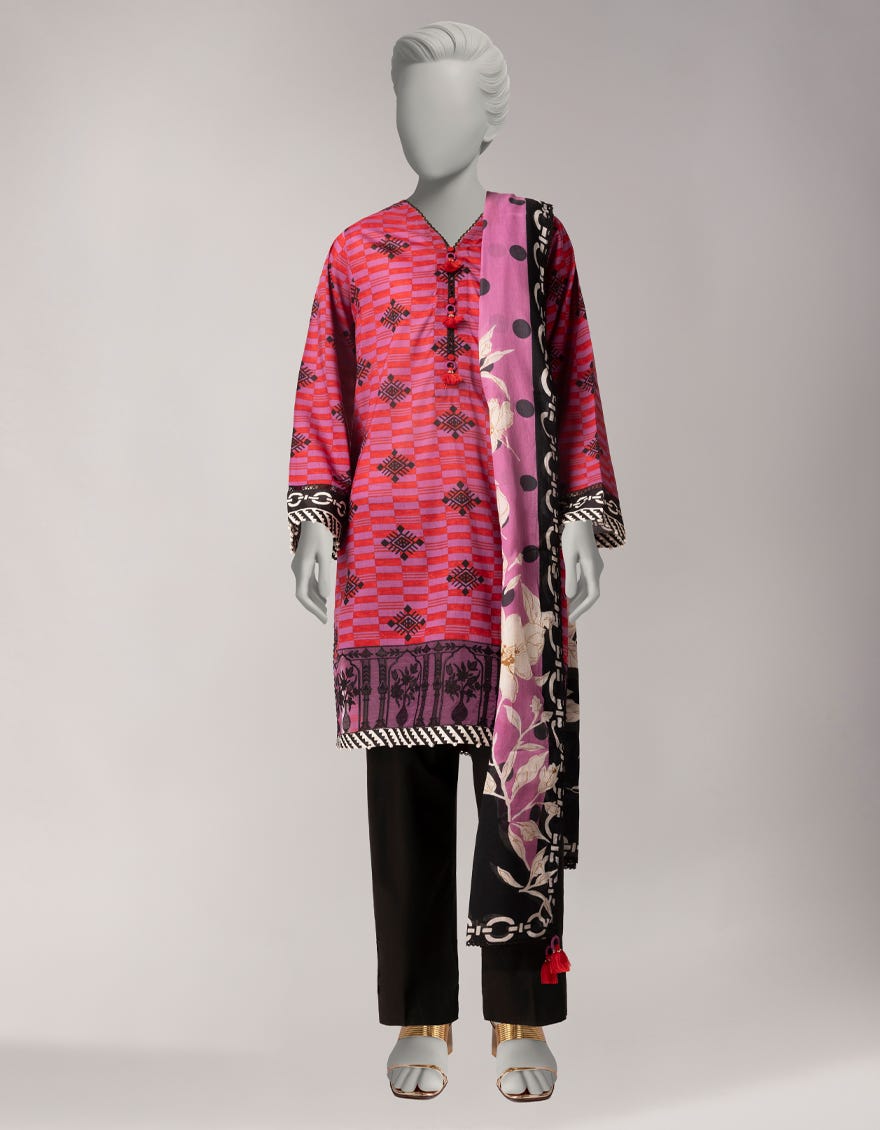 MULTICOLOR LAWN EMBROIDERED WOMEN UNSTITCHED 2PC