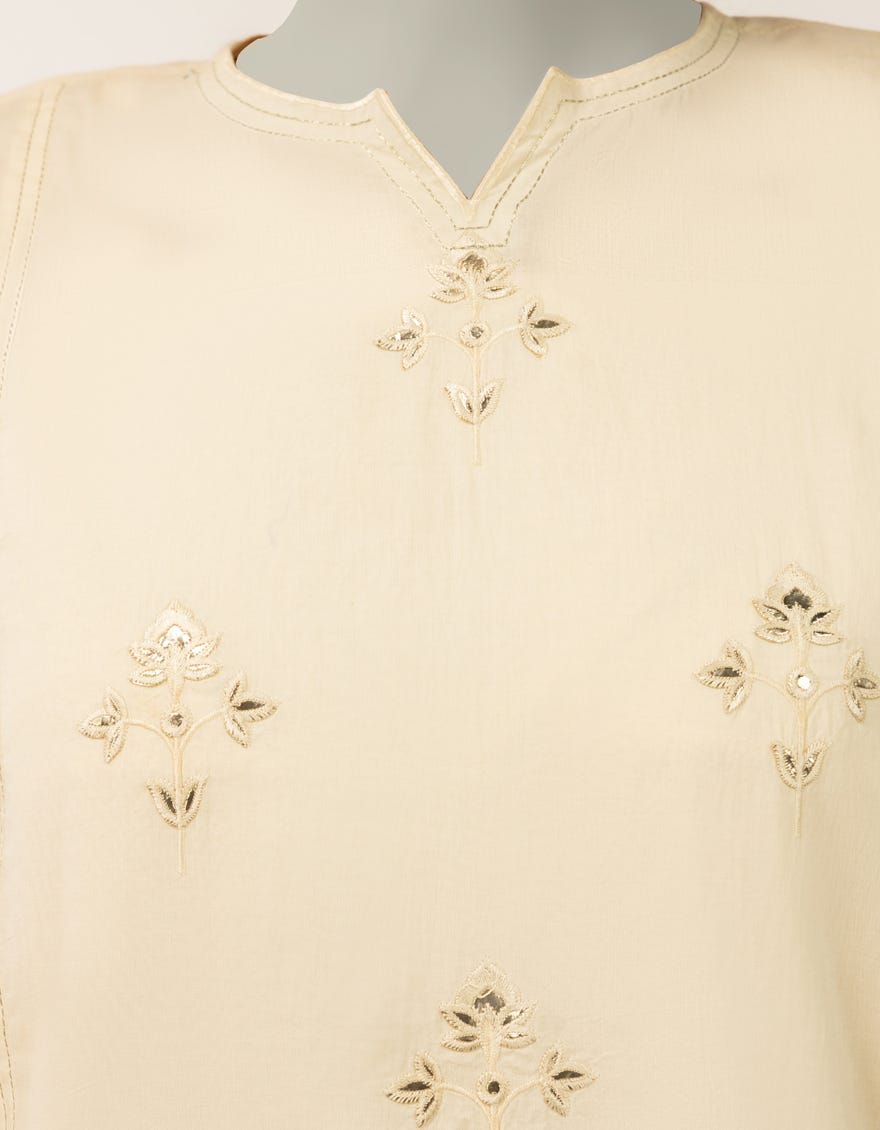 OFF WHITE LAWN EMBROIDERED STITCHED 2PC