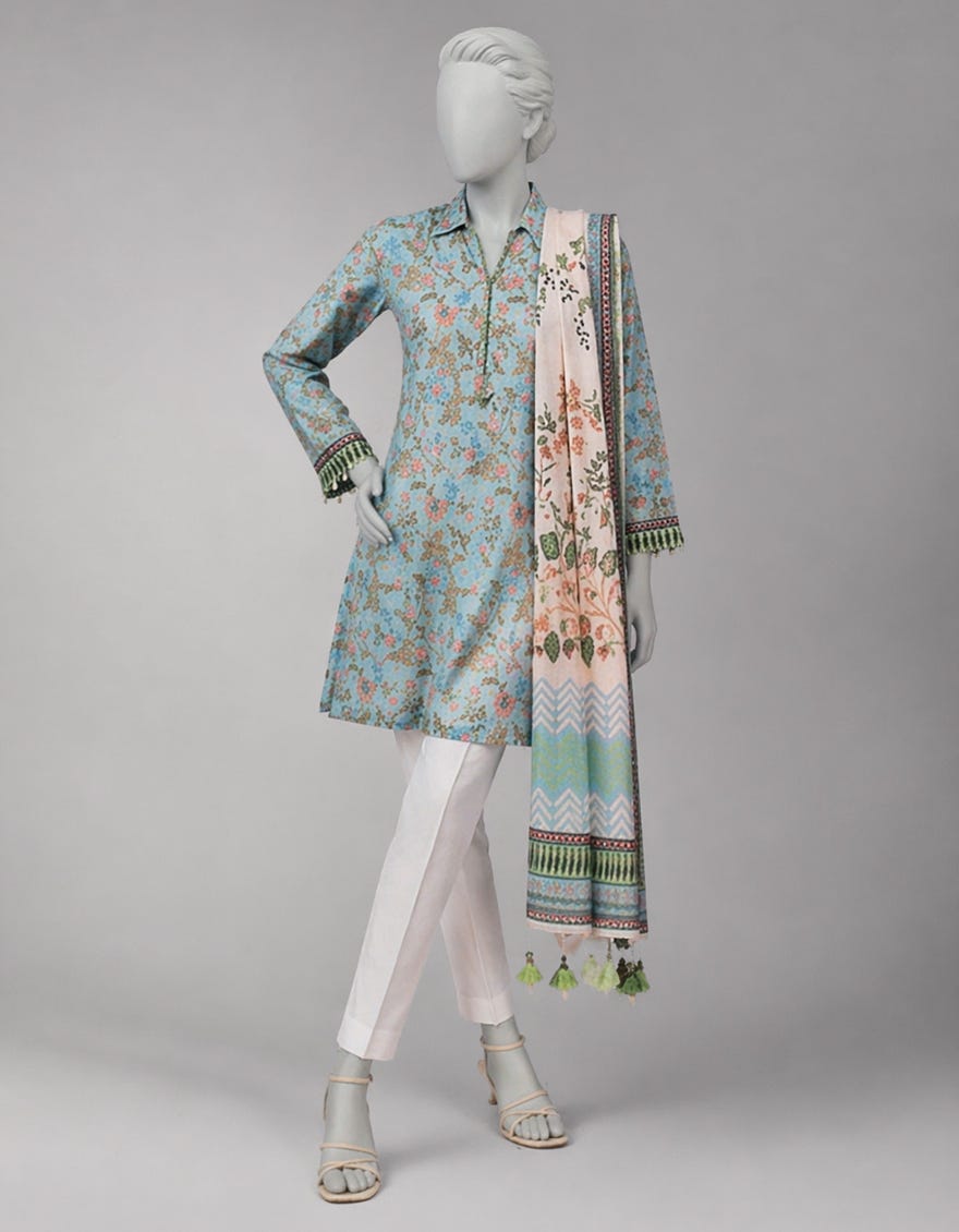 MULTICOLOR LAWN DIGITAL PRINTED UNSTITCHED 2PC