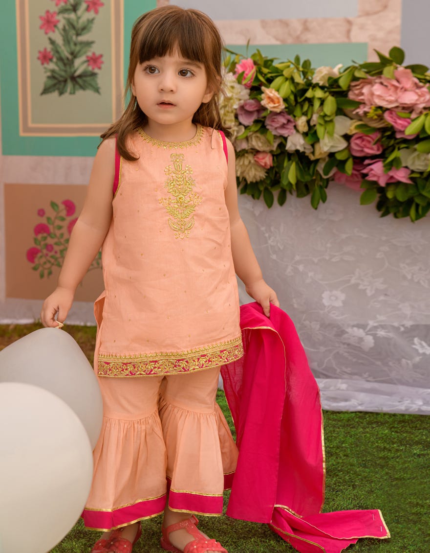 Pink Lawn Infant 3 Piece | Jik-S-Jgin-23-045