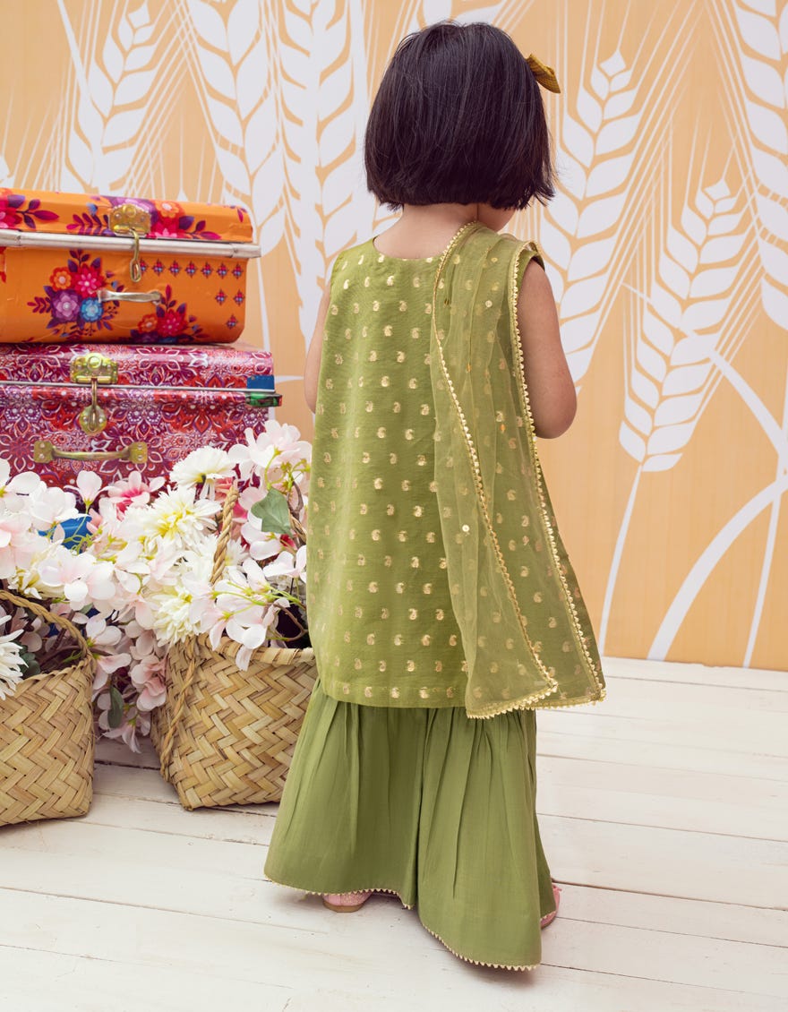 GREEN JACQUARD INFANT 3PC STITCHED | JIK-W-JGIN-23-064