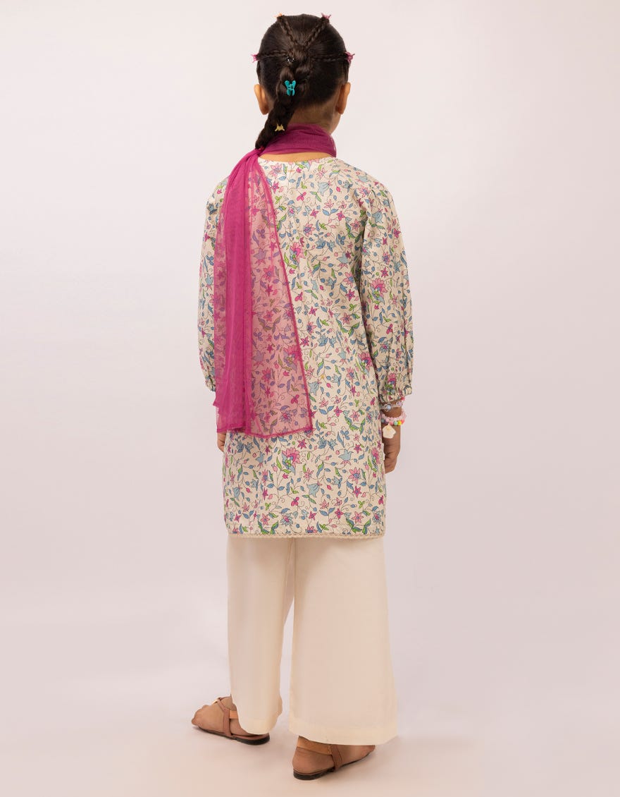 OFF WHITE LAWN PRINTED 3PC STITCHED