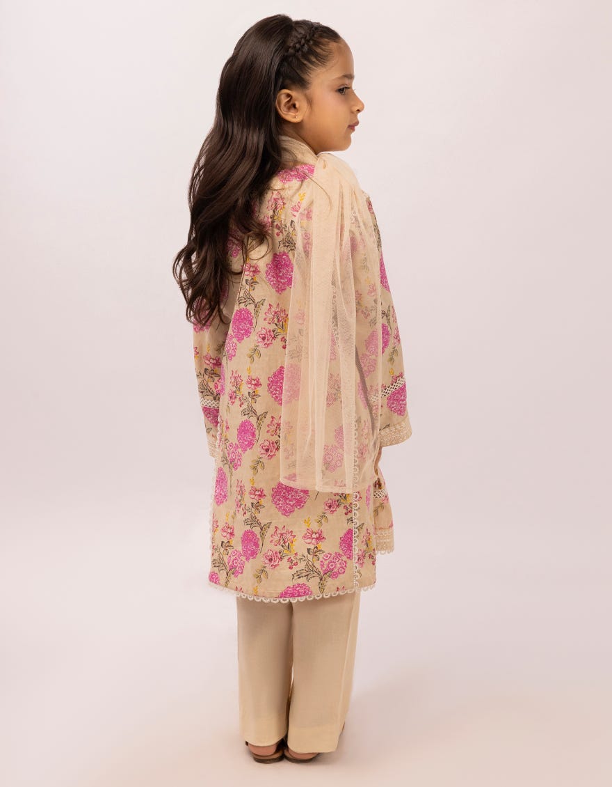 BEIGE DOBBY EMBROIDERED 3PC STITCHED