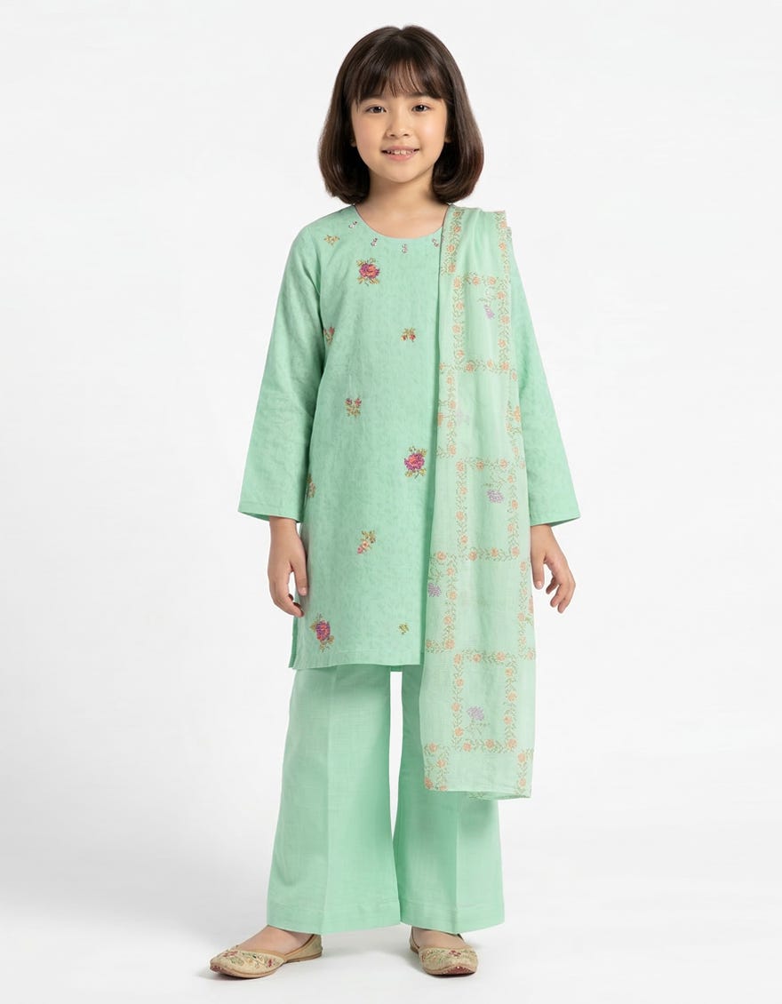 GREEN LAWN EMBROIDERED STITCHED 3PC