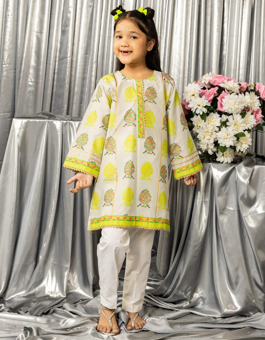 GREEN LAWN PRINTED KURTA