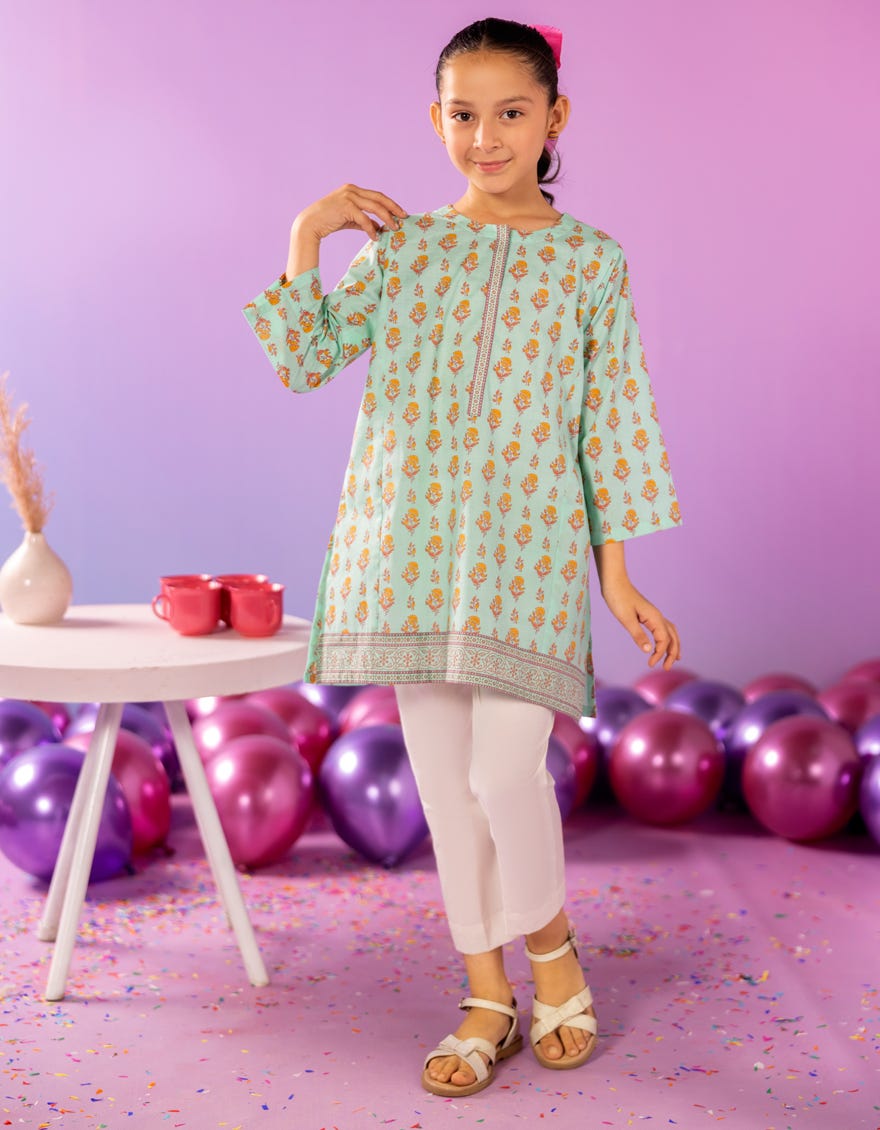 GREEN LAWN PRINTED KURTA