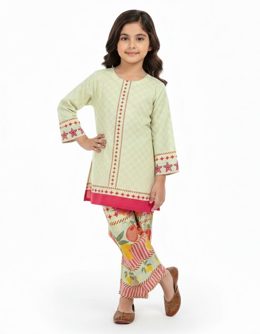 MULTICOLOR LAWN PRINTED STITCHED 2PC