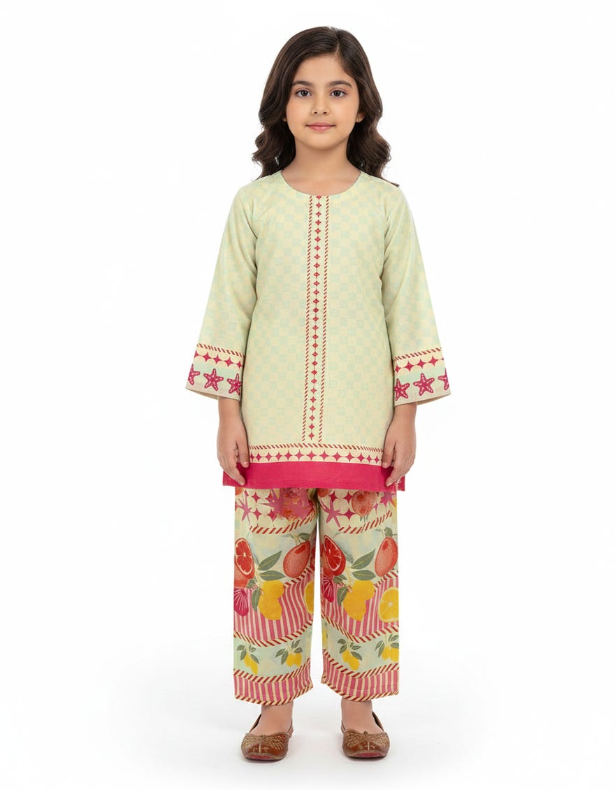 MULTICOLOR LAWN PRINTED STITCHED 2PC