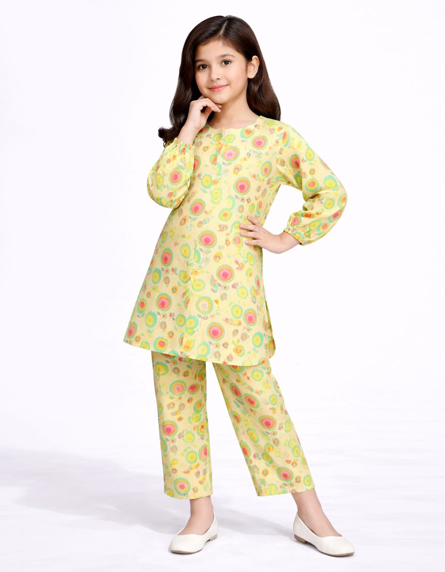 MULTICOLOR LAWN PRINTED STITCHED 2PC