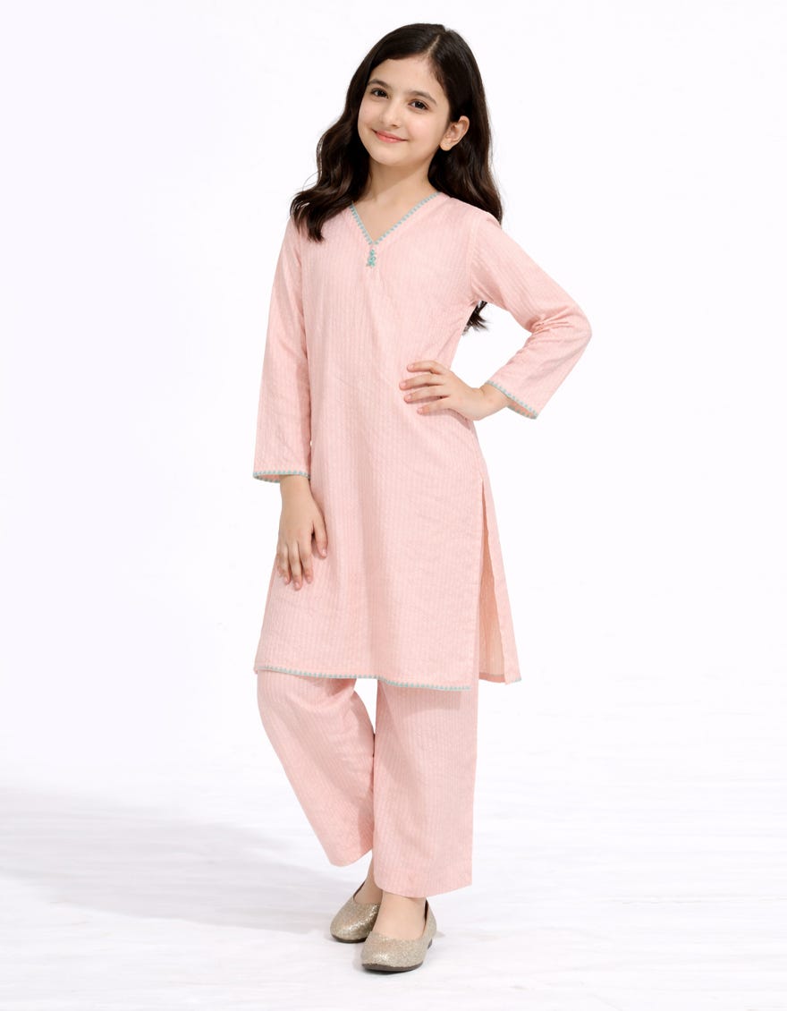 PINK COTTON DYED STITCHED 2PC