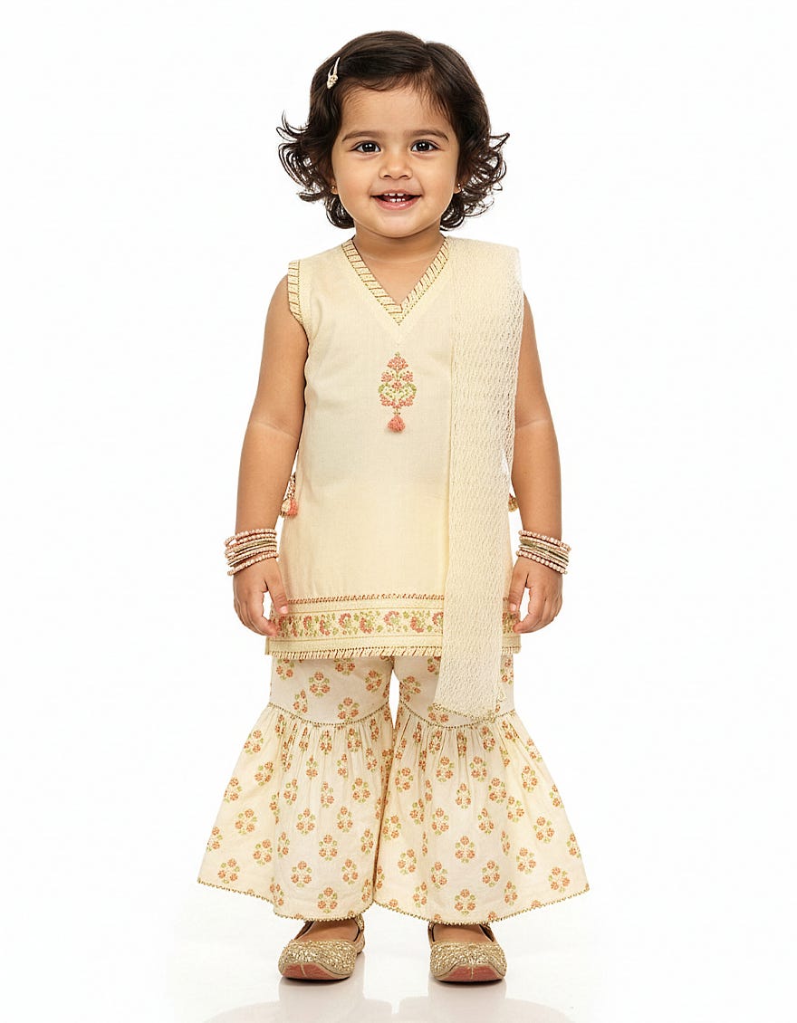BEIGE LAWN SILK EMBROIDERED 3PC STITCHED