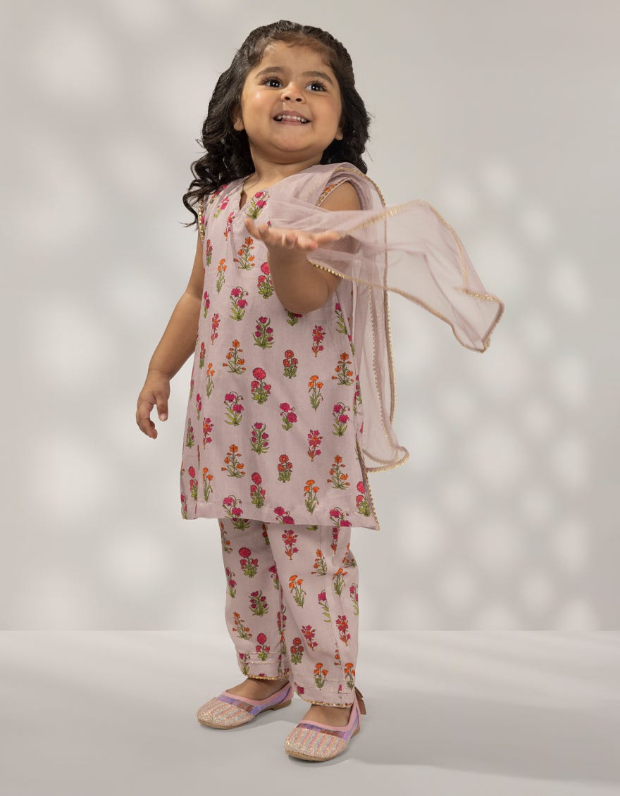 PURPLE LINEN DIGITAL PRINTED 3PC STITCHED