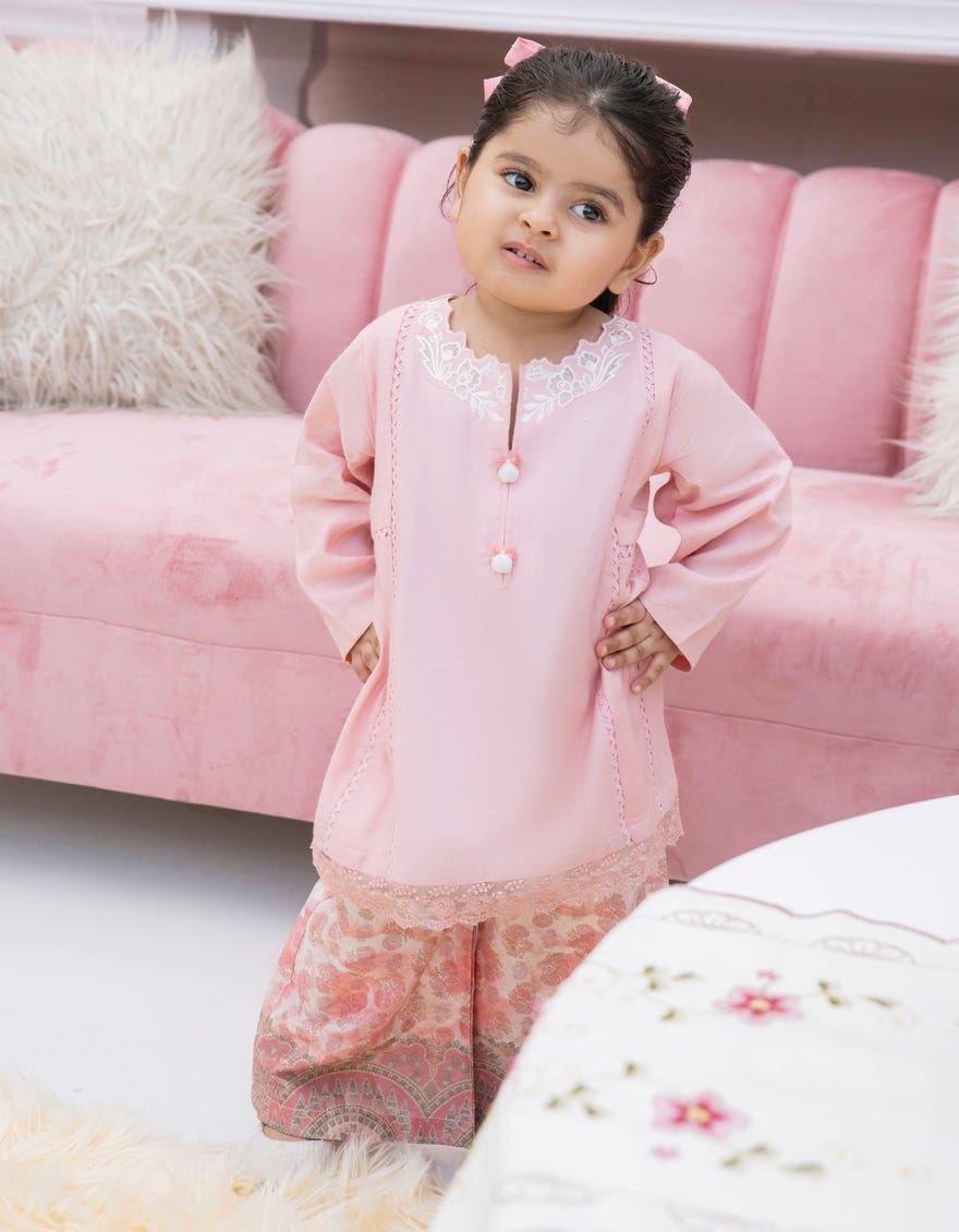 PINK SILK EMBROIDERED 2PC STITCHED