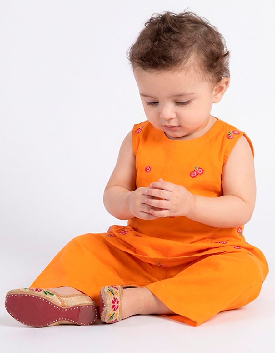 ORANGE LAWN EMBROIDERED 2PC STITCHED