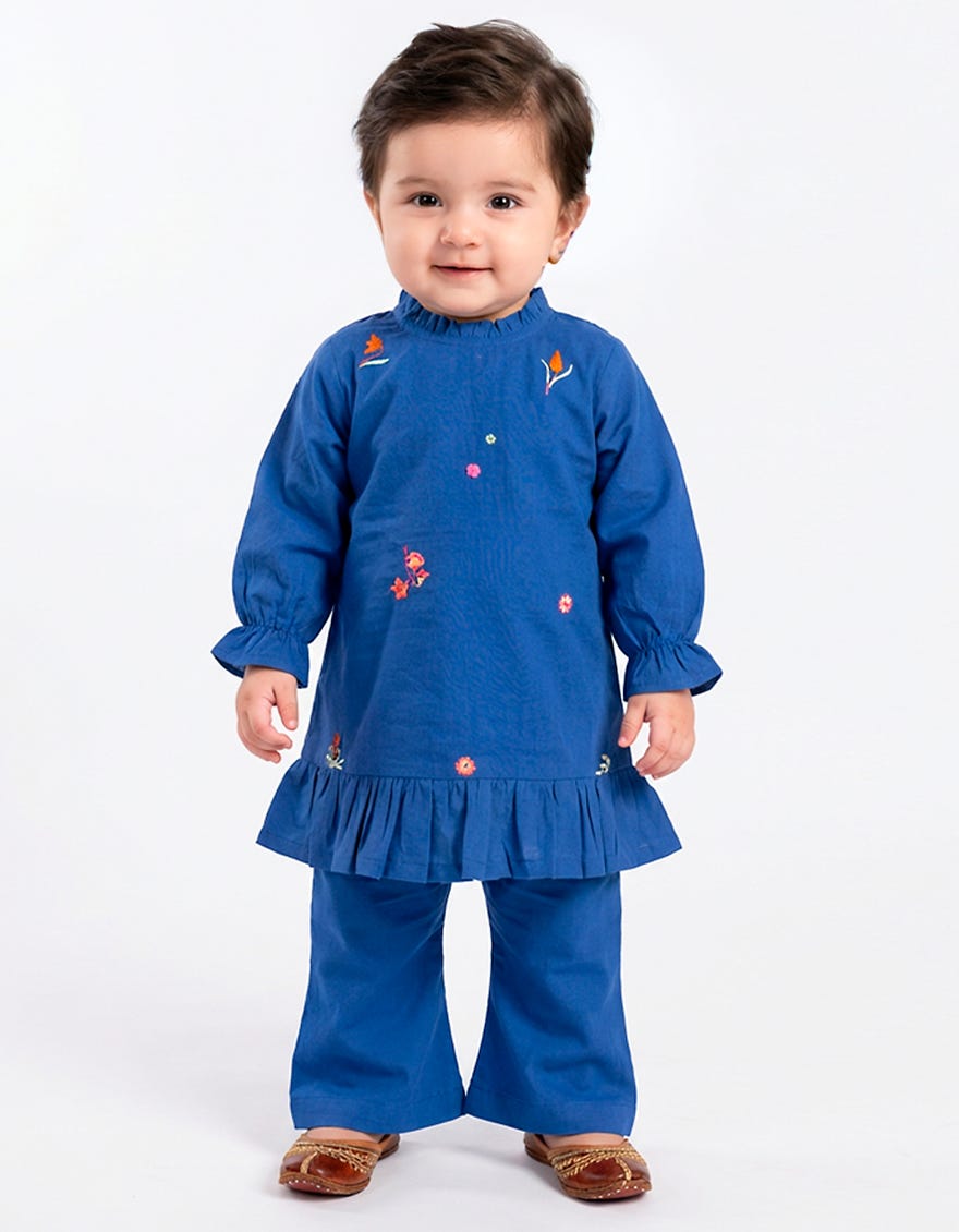 BLUE LAWN EMBROIDERED 2PC STITCHED