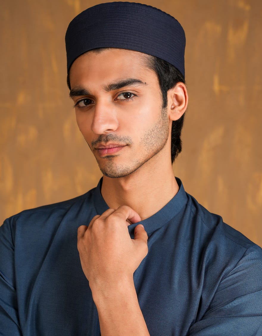 NAVY BLUE BLENDED CAP