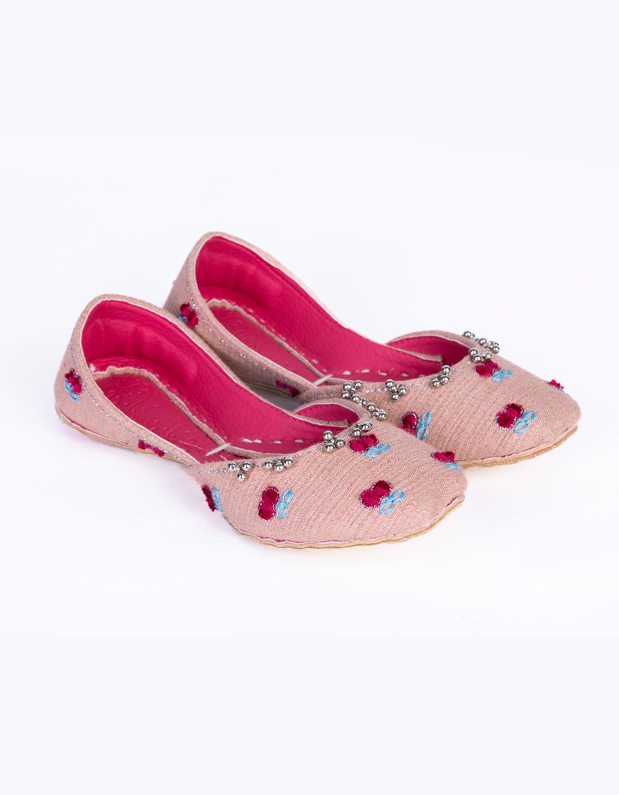 Pink Suede Khussa | Jj-Glkh-24-004