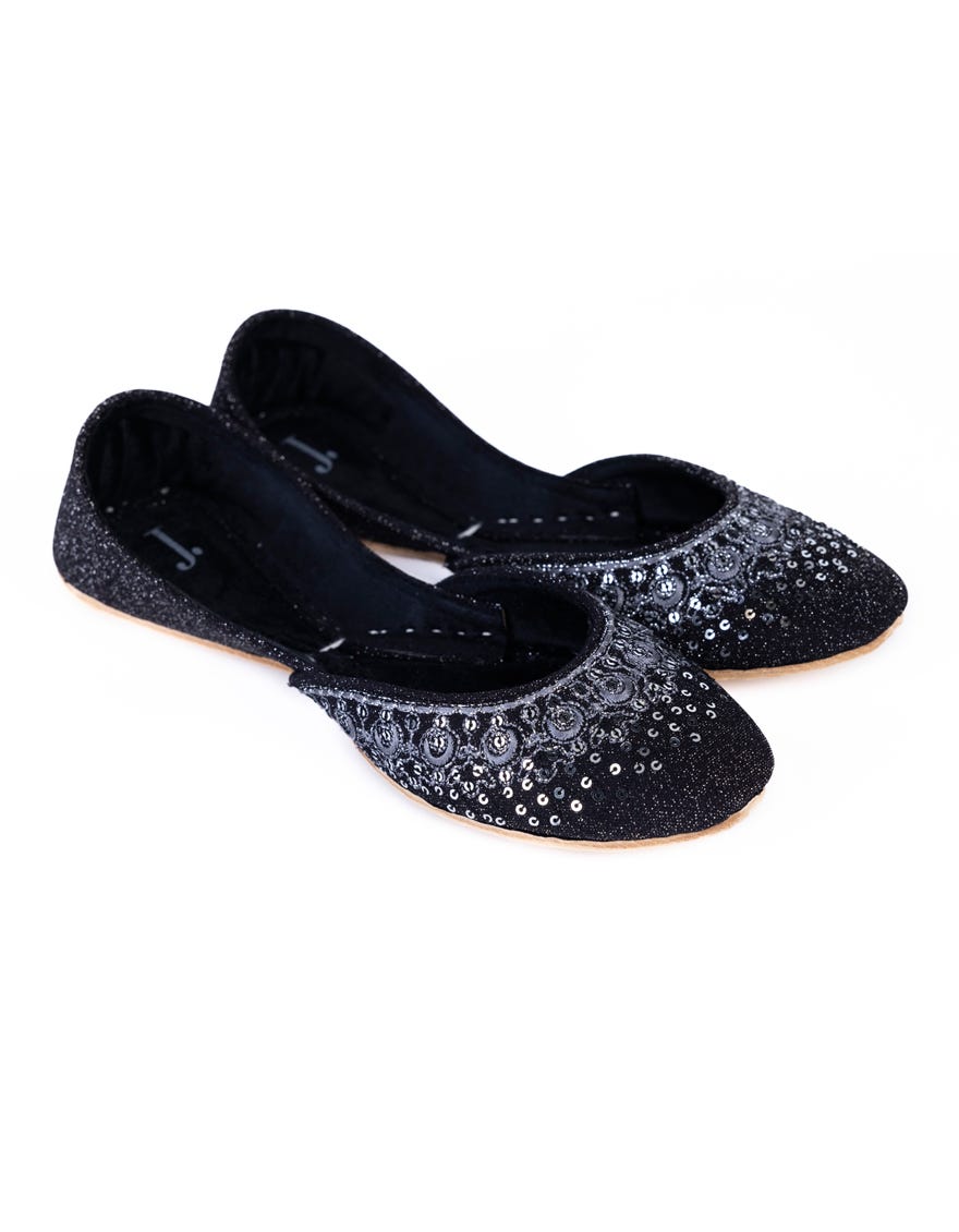 Black Lawn Khussa | Jj-Lkh-24-322